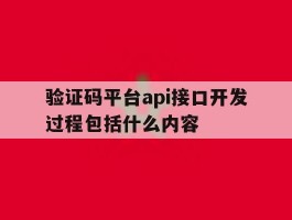 包含验证码平台api接口开发过程包括什么内容的词条