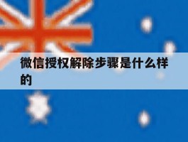 微信授权解除步骤是什么样的的简单介绍