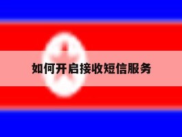 如何开启接收短信服务