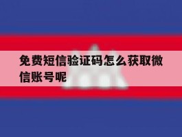 免费短信验证码怎么获取微信账号呢