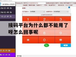 包含接码平台为什么都不能用了呀怎么回事呢的词条