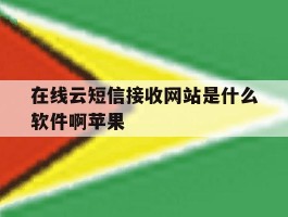 在线云短信接收网站是什么软件啊苹果的简单介绍