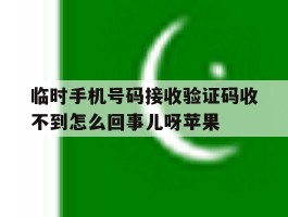 关于临时手机号码接收验证码收不到怎么回事儿呀苹果的信息