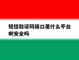 关于短信验证码接口是什么平台啊安全吗的信息