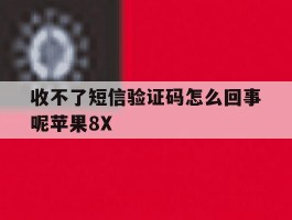 收不了短信验证码怎么回事呢苹果8X