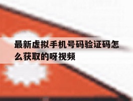 最新虚拟手机号码验证码怎么获取的呀视频
