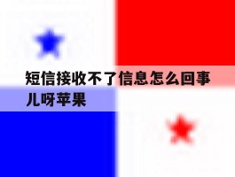 短信接收不了信息怎么回事儿呀苹果