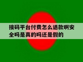 包含接码平台付费怎么退款啊安全吗是真的吗还是假的的词条