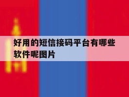 好用的短信接码平台有哪些软件呢图片