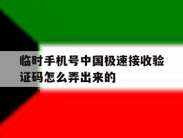 临时手机号中国极速接收验证码怎么弄出来的