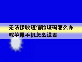 包含无法接收短信验证码怎么办呢苹果手机怎么设置的词条