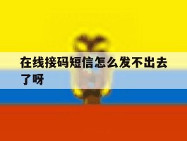 在线接码短信怎么发不出去了呀