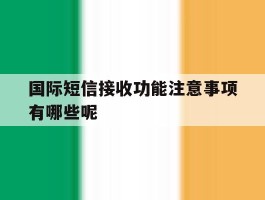 国际短信接收功能注意事项有哪些呢