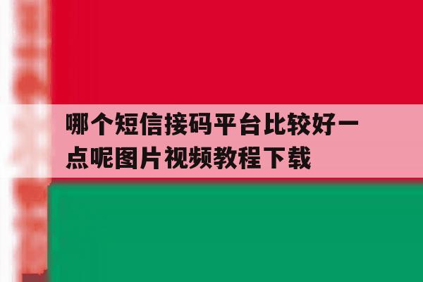 哪个短信接码平台比较好一点呢图片视频教程下载的简单介绍 哪个短信接码平台比较好一点呢图片视频教程下载的简单介绍