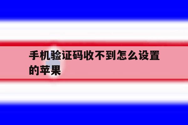 手机验证码收不到怎么设置的苹果 手机验证码收不到怎么设置的苹果
