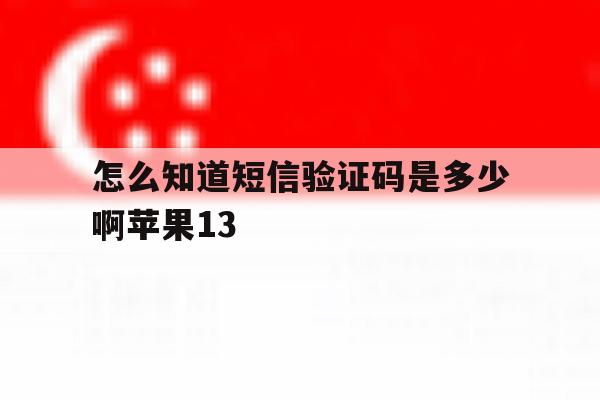 怎么知道短信验证码是多少啊苹果13 怎么知道短信验证码是多少啊苹果13