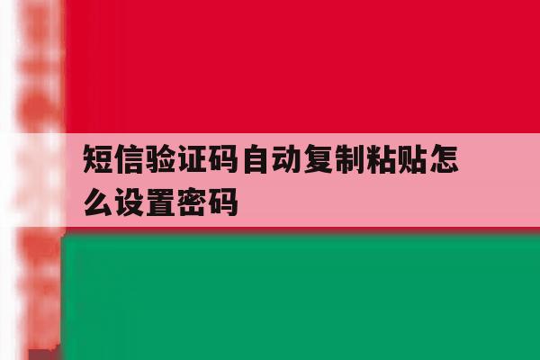 短信验证码自动复制粘贴怎么设置密码 短信验证码自动复制粘贴怎么设置密码