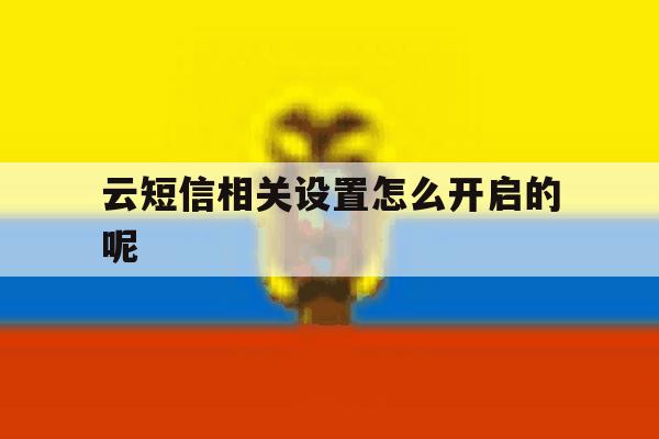 云短信相关设置怎么开启的呢 云短信相关设置怎么开启的呢