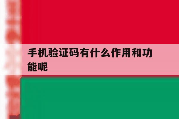 手机验证码有什么作用和功能呢 手机验证码有什么作用和功能呢
