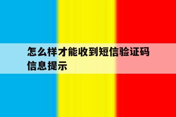 怎么样才能收到短信验证码信息提示 怎么样才能收到短信验证码信息提示