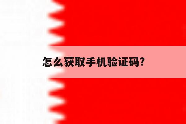 怎么获取手机验证码? 怎么获取手机验证码?