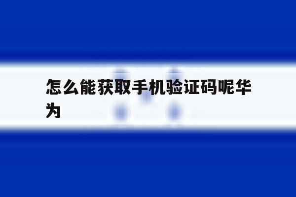 怎么能获取手机验证码呢华为 怎么能获取手机验证码呢华为