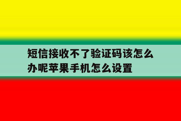 短信接收不了验证码该怎么办呢苹果手机怎么设置的简单介绍 短信接收不了验证码该怎么办呢苹果手机怎么设置的简单介绍