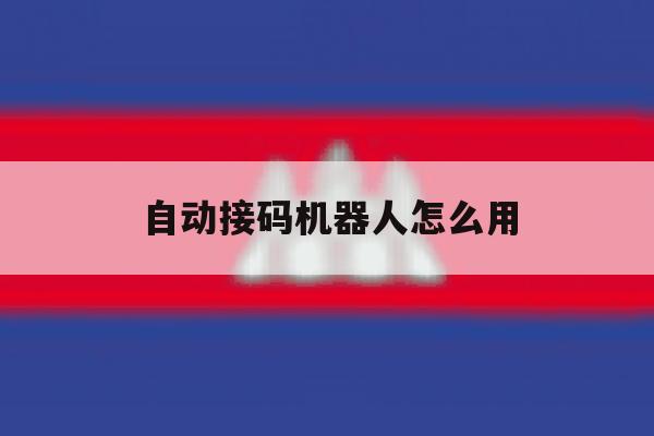 自动接码机器人怎么用 自动接码机器人怎么用