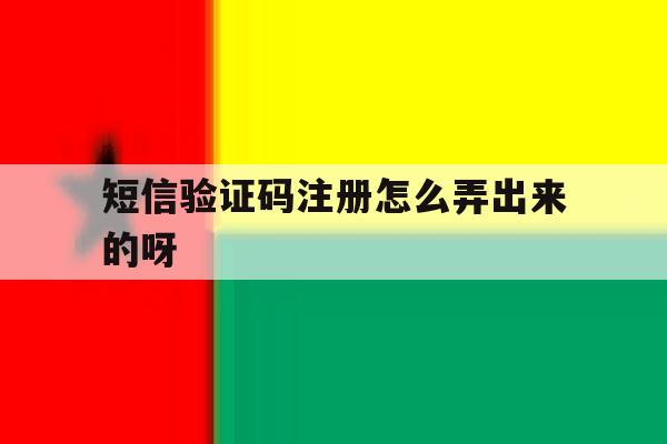 短信验证码注册怎么弄出来的呀 短信验证码注册怎么弄出来的呀