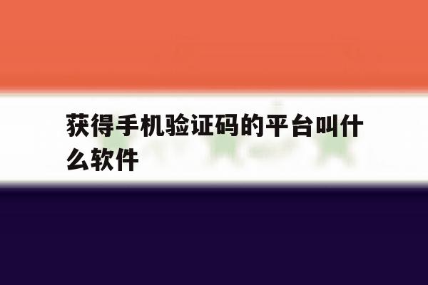 获得手机验证码的平台叫什么软件 获得手机验证码的平台叫什么软件