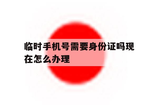 临时手机号需要身份证吗现在怎么办理 临时手机号需要身份证吗现在怎么办理