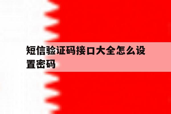 短信验证码接口大全怎么设置密码 短信验证码接口大全怎么设置密码