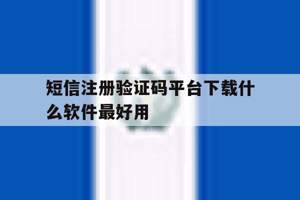 短信注册验证码平台下载什么软件最好用