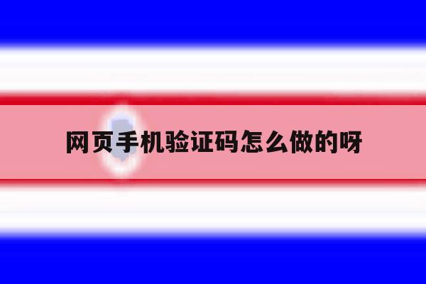 网页手机验证码怎么做的呀 网页手机验证码怎么做的呀