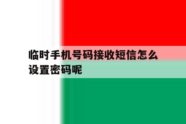 临时手机号码接收短信怎么设置密码呢 临时手机号码接收短信怎么设置密码呢