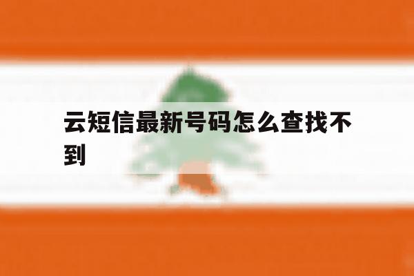 云短信最新号码怎么查找不到 云短信最新号码怎么查找不到