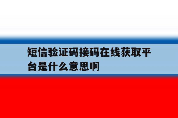 短信验证码接码在线获取平台是什么意思啊的简单介绍 短信验证码接码在线获取平台是什么意思啊的简单介绍