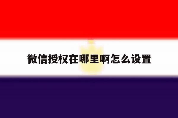 微信授权在哪里啊怎么设置 微信授权在哪里啊怎么设置