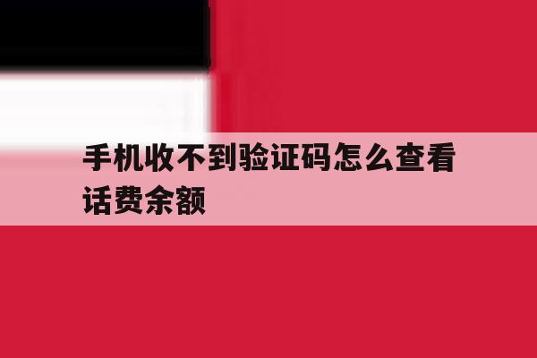 手机收不到验证码怎么查看话费余额 手机收不到验证码怎么查看话费余额