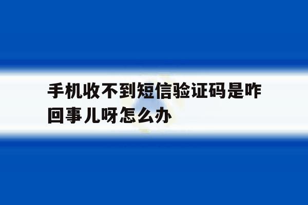 手机收不到短信验证码是咋回事儿呀怎么办 手机收不到短信验证码是咋回事儿呀怎么办