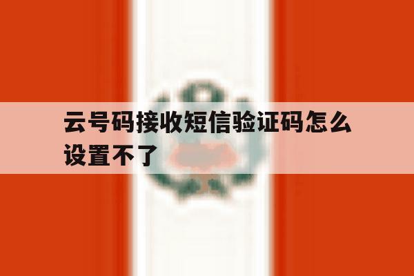 云号码接收短信验证码怎么设置不了 云号码接收短信验证码怎么设置不了