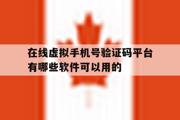 在线虚拟手机号验证码平台有哪些软件可以用的的简单介绍 在线虚拟手机号验证码平台有哪些软件可以用的的简单介绍