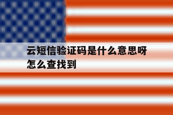 云短信验证码是什么意思呀怎么查找到 云短信验证码是什么意思呀怎么查找到