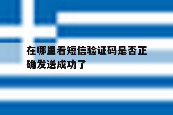在哪里看短信验证码是否正确发送成功了 在哪里看短信验证码是否正确发送成功了