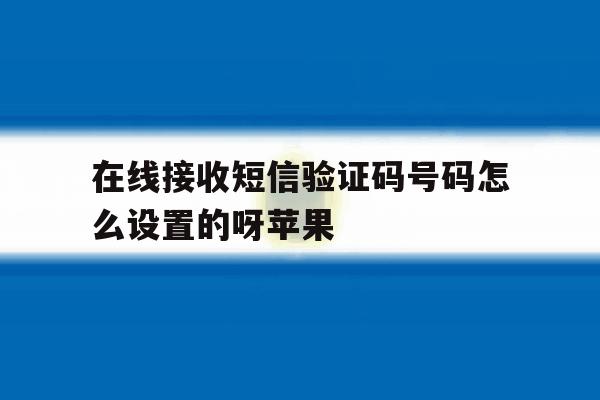 在线接收短信验证码号码怎么设置的呀苹果 在线接收短信验证码号码怎么设置的呀苹果