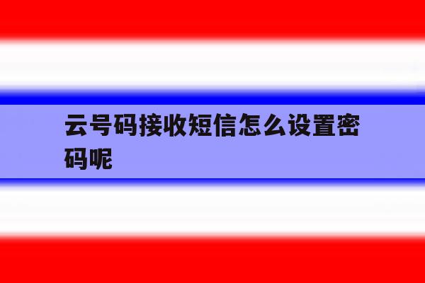 云号码接收短信怎么设置密码呢 云号码接收短信怎么设置密码呢