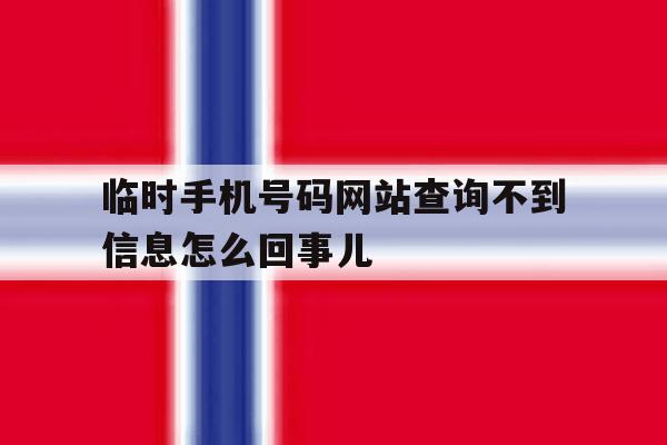 关于临时手机号码网站查询不到信息怎么回事儿的信息 关于临时手机号码网站查询不到信息怎么回事儿的信息
