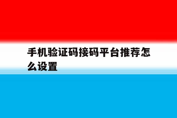 手机验证码接码平台推荐怎么设置 手机验证码接码平台推荐怎么设置