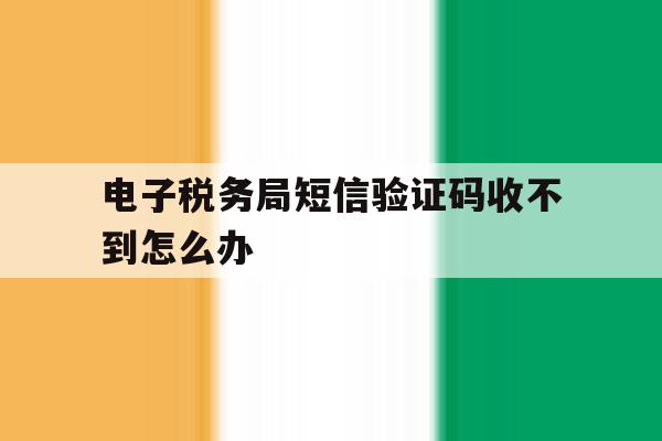 电子税务局短信验证码收不到怎么办 电子税务局短信验证码收不到怎么办