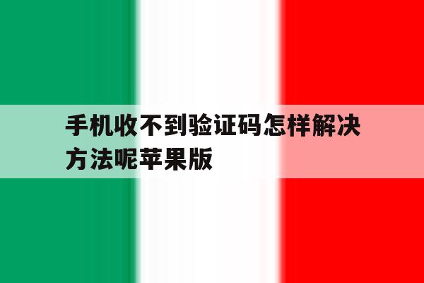 手机收不到验证码怎样解决方法呢苹果版 手机收不到验证码怎样解决方法呢苹果版